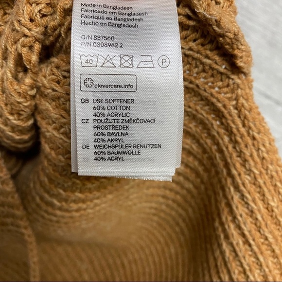 H&M | Tan Crew Neck Open Knit Sweater Small NWT - Picture 8 of 8